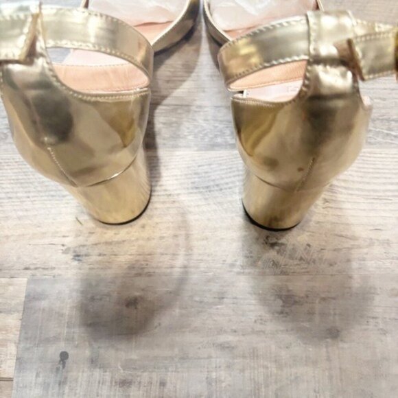 J.Crew Women’s Maisie Metallic Gold ankle-strap heels - Size 12 - Picture 8 of 11